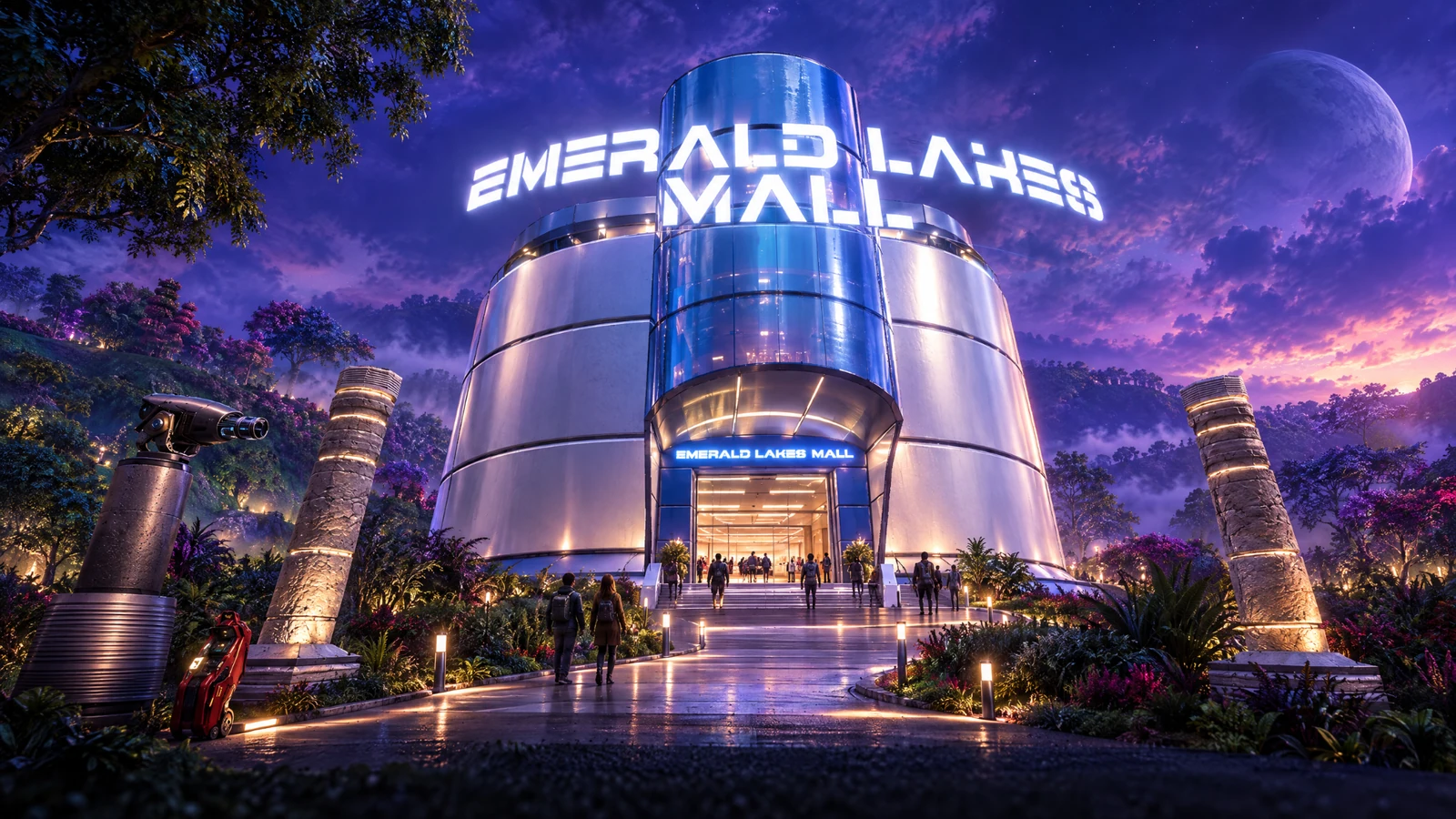 Cinematic artwork of Emerald Lakes Mall