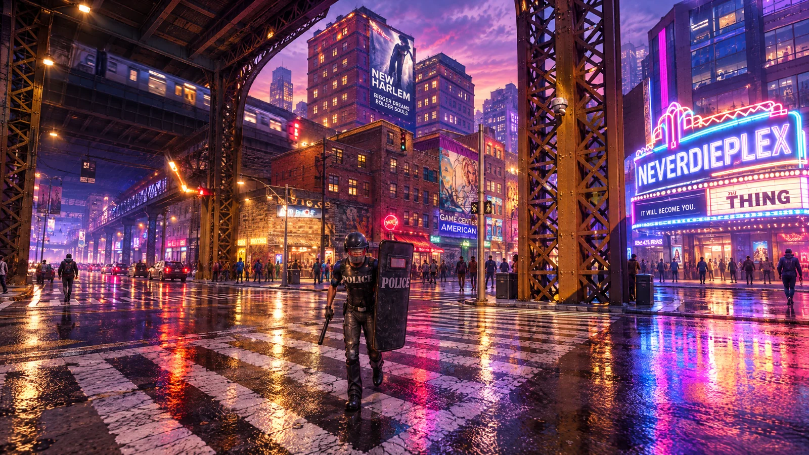 Cinematic artwork of New Harlem